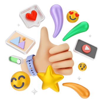 Social Media And Digital Marketing 3D Illustration png