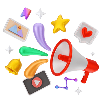 Social Media And Digital Marketing 3D Illustration png