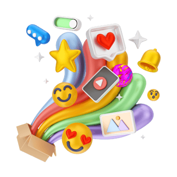 Social Media And Digital Marketing 3D Illustration png