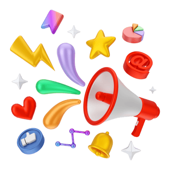 Social Media And Digital Marketing 3D Illustration png
