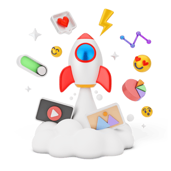 Social Media And Digital Marketing 3D Illustration png