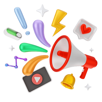 Social Media And Digital Marketing 3D Illustration png