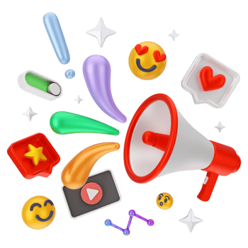 Social Media And Digital Marketing 3D Illustration png
