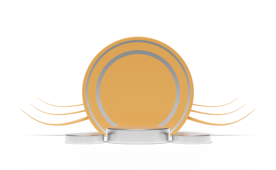 3d silver podium empty with geometric shapes isolated png