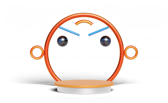 3d Orange podium empty with face geometric shapes isolated png
