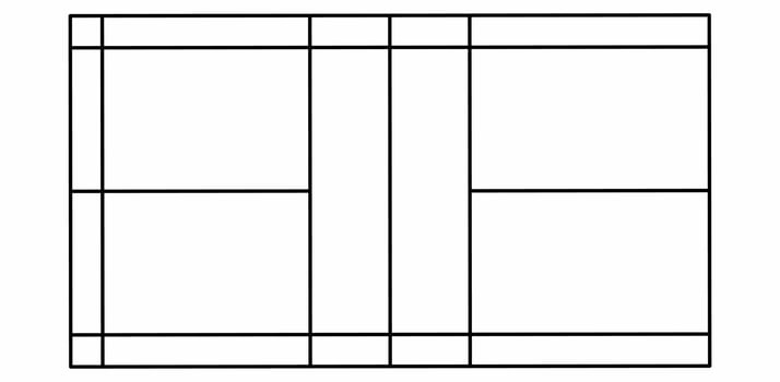 thin line badminton court vector isolated on white background