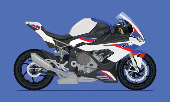 big bike sport motorcycle fast speed modern sytle white blue red color. vector illustration eps10