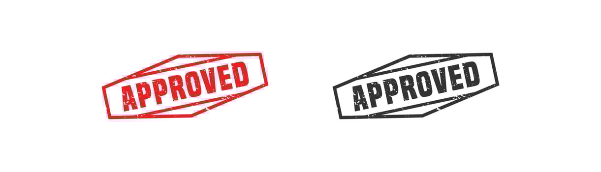 Approved stamp rubber with grunge style on white background vector