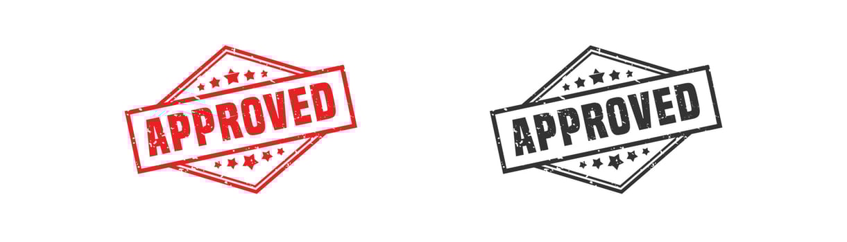 Approved stamp rubber with grunge style on white background vector