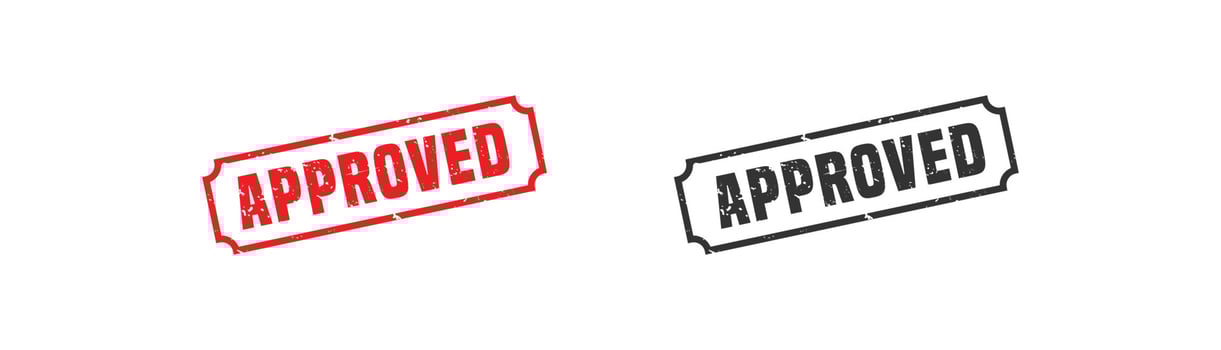 Approved stamp rubber with grunge style on white background vector
