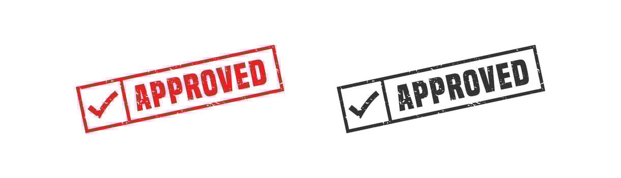 Approved stamp rubber with grunge style on white background vector