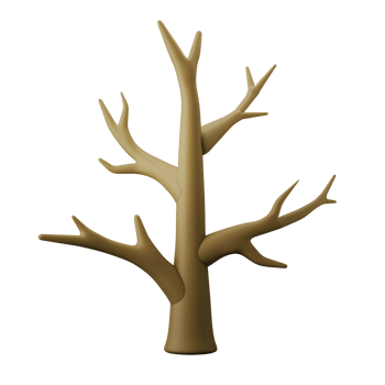 dry dead branch tree autumn season 3d illustration icon png