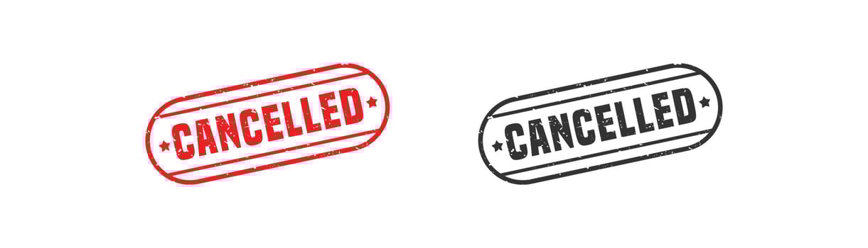 Cancelled stamp rubber with grunge style on white background. vector