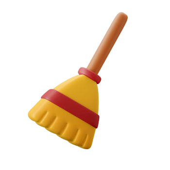 sweeper broom cleaning tool 3d icon illustration png