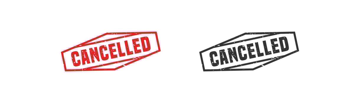 Cancelled stamp rubber with grunge style on white background. vector