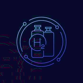 hydrogen tanks icon, h2 storage line art vector