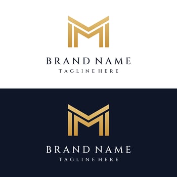 Abstract initial template logo minimalist letter M element.Symbol of modern, elegant, unique and luxurious geometry.Design for corporate business identity. vector