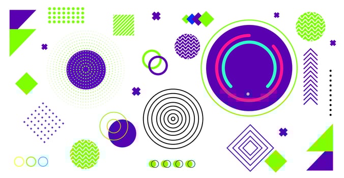 Abstract geometric background. Bauhaus, Memphis minimalist retro poster graphic vector illustration.