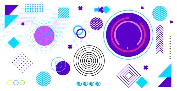 Abstract geometric background. Bauhaus, Memphis minimalist retro poster graphic vector illustration.