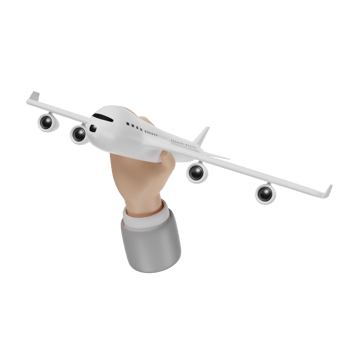 businessman hands holding 3d airplane isolated. jet commercial airplane, plane travel concept, 3d render illustration png