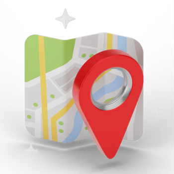 3D pin point map GPS. 3D rendering png