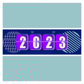 Welcome the year 2023 Sticker vector