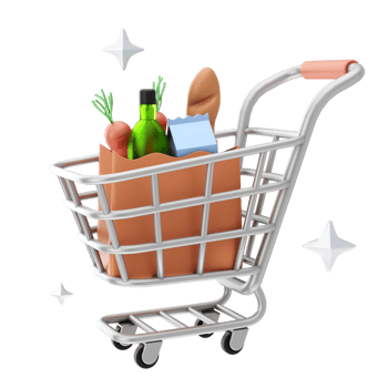E-Commerce Shopping And Marketing 3D illustrations. 3D rendering png