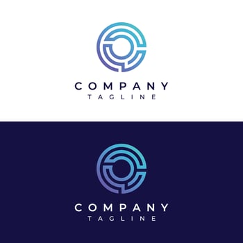 Logo design template abstract element Initial letter O.Symbol of minimalist and modern concept geometric style.Future Logo type. vector