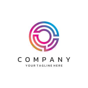 Logo design template abstract element Initial letter O.Symbol of minimalist and modern concept geometric style.Future Logo type. vector