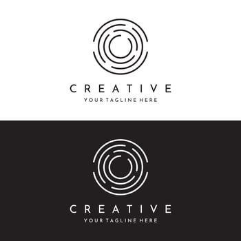 Logo design template abstract element Initial letter O.Symbol of minimalist and modern concept geometric style.Future Logo type. vector