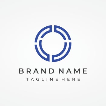 Logo design template abstract element Initial letter O.Symbol of minimalist and modern concept geometric style.Future Logo type. vector