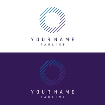 Logo design template abstract element Initial letter O.Symbol of minimalist and modern concept geometric style.Future Logo type. vector