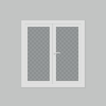 Closed realistic plastic window vector