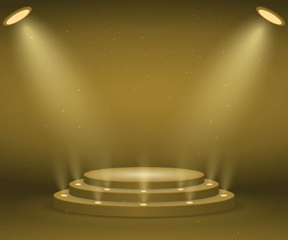 Stage with lights vector