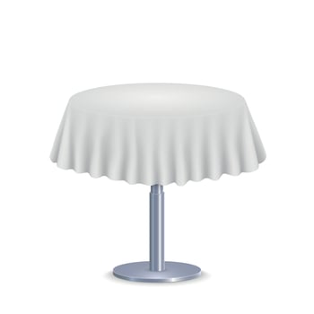 round Tablecloth on table vector