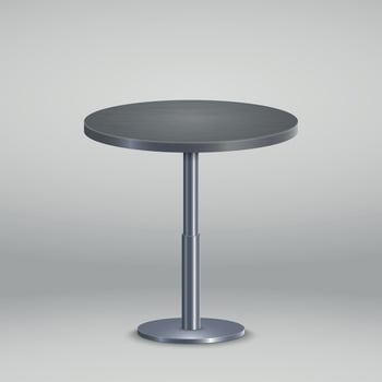 Round table with wooden plate vector