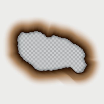 Burnt hole in pape vector