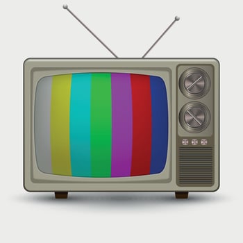 Realistic old vintage TV. vector