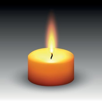 realistic paraffin burning candle vector