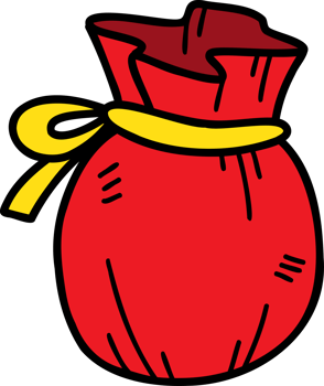 hand drawn red money bag illustration on transparent background png