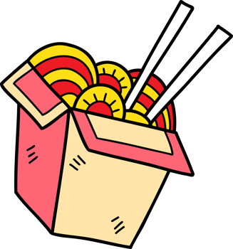 hand drawn noodles and chopsticks illustration on transparent background for template design png