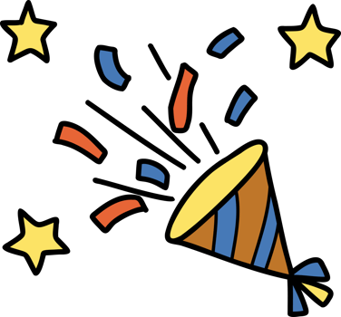 hand drawn fireworks at the party illustration on transparent background png