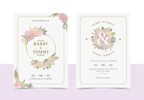Magical wedding invitation card vector