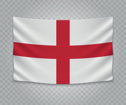 Realistic hanging flag vector