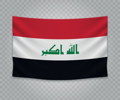 Realistic hanging flag vector