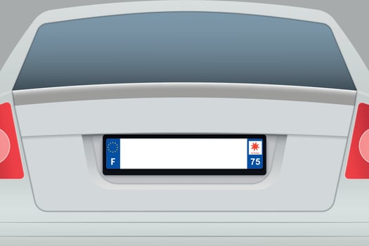Car Back View with number plate. vector