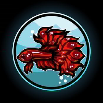 Betta fish mascot. esport logo design vector