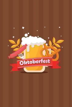 Oktoberfest vector holiday card international german beer festival in munich - illustration
