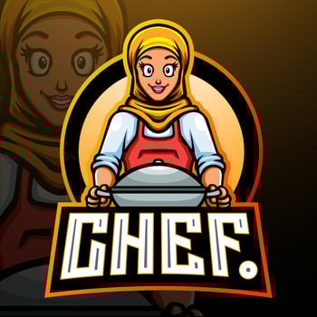 Chef mascot. esport logo design vector