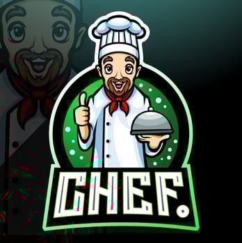 Chef mascot. esport logo design vector